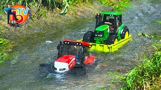 BRUDER TRAKTOR McCORMICK John Deere he fell into a river. #mud