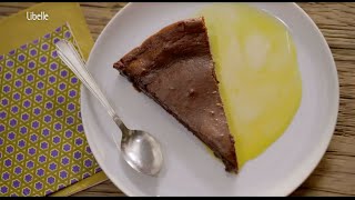 Zachte chocoladetaart met crème anglaise