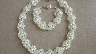 Wedding necklace and bracelet. Свадебное колье и браслет . Tutorial.