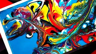 Акриловая заливка картин ВЕРЕВКОЙ, абстракция жидким акрилом. Abstract Art