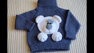 Вяжем детский свитер спицами с аппликацией