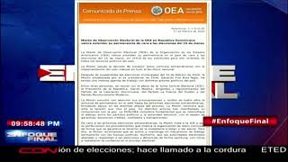 Misión de Observación Electoral de la OEA valora extender su permanencia en el país