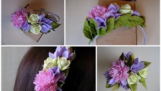 Обруч с цветами из фоамирана. Как собрать обруч с цветами из фоамирана.