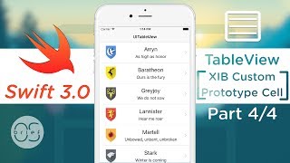 TableView - XIB Custom Cells : Swift 3 [4/4]
