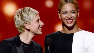 IM A FLIRT!! Ellen Degeneres GRABS Beyonce WAIST at 2013 Grammy Awards (FUNNY MOMENT)