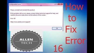 How To Fix Error:16 in All ADOBE Product { Hindi }