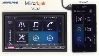 Alpine ICS X8 and MirrorLink with Sony Xperia Z