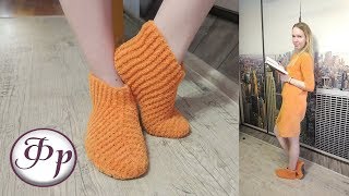 Платье по марафону Sasha Moon готово. Вязаные тапочки из пряжи Ализе Софти.