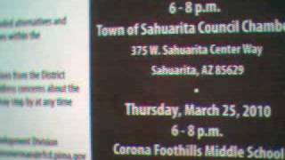 0007-Pima County FLOOD CONTROLE PUBLIC MEETING on 3-23-10 and 3-26-10