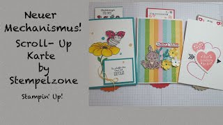 Neue Kartenform! Neuer Mechanismus! Scroll- Up Karte by Stempelzone| Stampin' Up! Inspiration