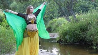 Танец живота с платком (классическая шаль).Проходки