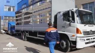 Сдвижная крыша мешком на полуприцепе