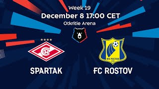 Spartak vs FC Rostov, Week 19 | Russian Premier Liga