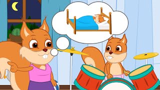 Famille d'Écureuil - Musicien ne Peut Pas Dormir Dessin Animé 2020 en Français