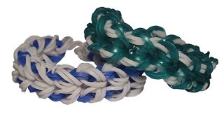 браслет МАЙАМИ без станка на рогатке из резинок Rainbow loom
