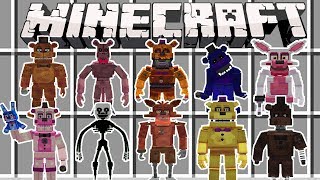 MOD DOS NOVOS NIGHTMARES ANIMATRONICS - MINECRAFT (FIVE NIGHTS AT FREDDY'S)