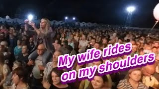 My wife rides on my shoulders!!