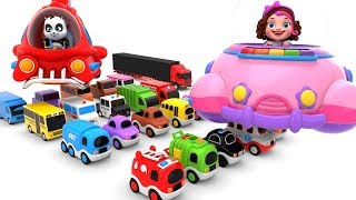 Pinky and Panda Assembling Transport Truck and Play With Cars