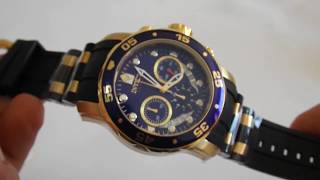 Invicta Men's 6983 Pro Diver Collection Chronograph Blue Dial Black Polyurethane Watch