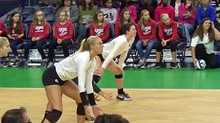 USA КИНО 1113. Американские студентки играют в волейбол. MSU vs Notre Dame