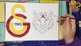 Galatasaray Arma ve Aslan çizimi ve boyama
