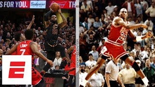 LeBron James' and Michael Jordan's game-winners on opposite sides of Cavaliers history | ESPN