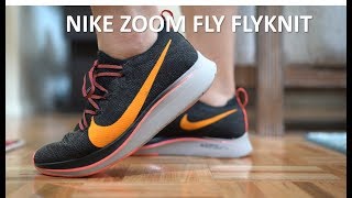 Carbon fiber in a shoe?!  Nike Zoom Fly Flyknit - Casual runner Review/Onfeet