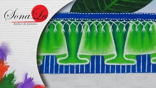 Barrado Falso em Verde em Tecido (Aula 206)