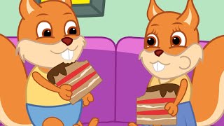 Famille d'Écureuil - Gros Gâteau Vidéos Animé 2021 en Français 13+