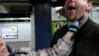 Woman Beats Man in NY Subway Station!