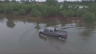 South Carolina floods: Drones capture footage