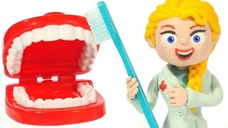 FUNNY KIDS WASH THEIR TEETH ❤ Play Doh Cartoons For Kids