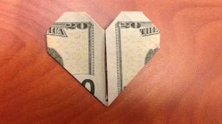 Dollar Origami: Easy Valentine's Heart