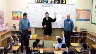 Mayor Miller and Police Talking To School Kids
