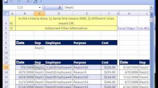 Excel Magic Trick 185.5 Advanced Filter Data Extract 1criter