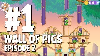 Angry Birds Stella Wall of Pigs Level 1 Episode 2 Beach Day Walkthrough