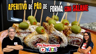 Como Fazer Aperitivo de Pão de Forma com Salame - Tv Churrasco