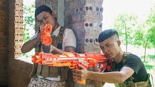 Nerf War: Marshal America Nerf Battle Godfather Sniper Rescue Boss NERF MOVIES