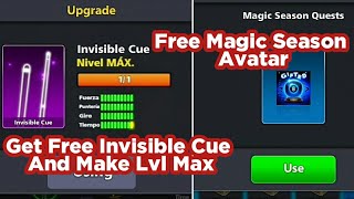 How To Get Free Invisible Cue And Magic Season Quest Aratar In 8 Ball Pool (not working now)
