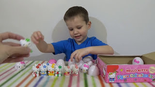 Хелло Китти яйца с сюрпризом открываем игрушки HELLO KITTY