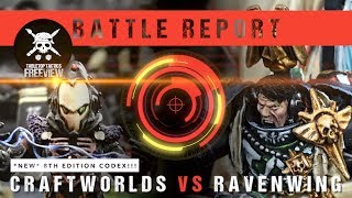 Warhammer 40k Battle Report: *NEW CODEX* Eldar Craftworlds vs Ravenwing 2000pts
