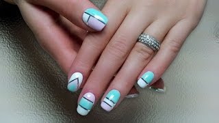 Дизайн ногтей гель-лак shellac - Декоративная нить (видео уроки дизайна ногтей)