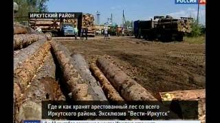 Где и как прячут арестованный лес? Эксклюзив, "Вести-Иркутск"