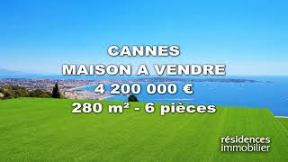 CANNES - MAISON A VENDRE - 4 200 000 € - 280 m² - 6 pièces