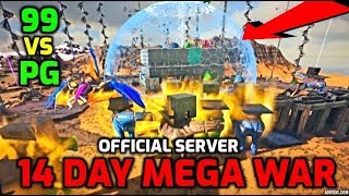 Wiping Day 1 Mega Tribe on Day 14470 - 99 vs PG Official Server Ark Survival