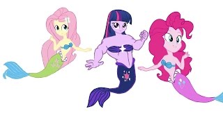 Equestria Girls Transform into Mermaids. Coloring Books Pages. Эквестрия Герлз