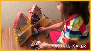 Peppa Pig Svenska: Greta Gris Lekhus för Barn, Peppa Pig Hus. Roligt med MASSA LEKSAKER!