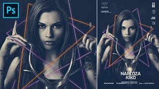 Скачать шаблон PSD для Photoshop. Download Free. Неоновые линии