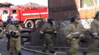 Пожар на складе пиломатериалов в Хабаровск