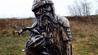 подставка для ножа Зомби Викинг.урок резьбы по дереву часть 2.Wood carving. Zombie Viking sklptura